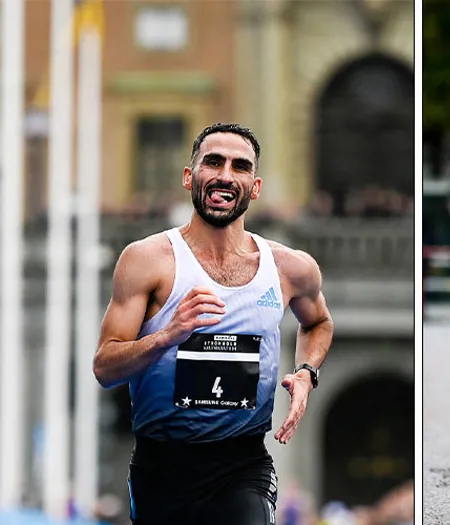 Mohammadreza Abootorabi och Hanna Lindholm – 2022 års segrare på Stockholm halvmarathon. 