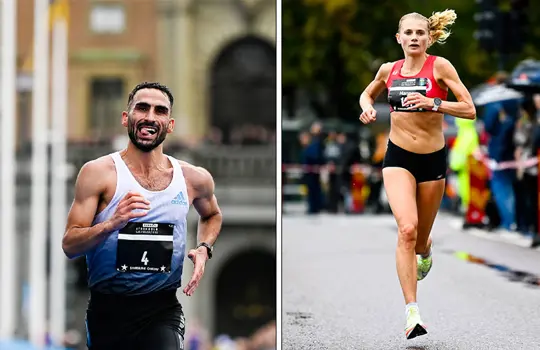 Mohammadreza Abootorabi och Hanna Lindholm – 2022 års segrare på Stockholm halvmarathon.