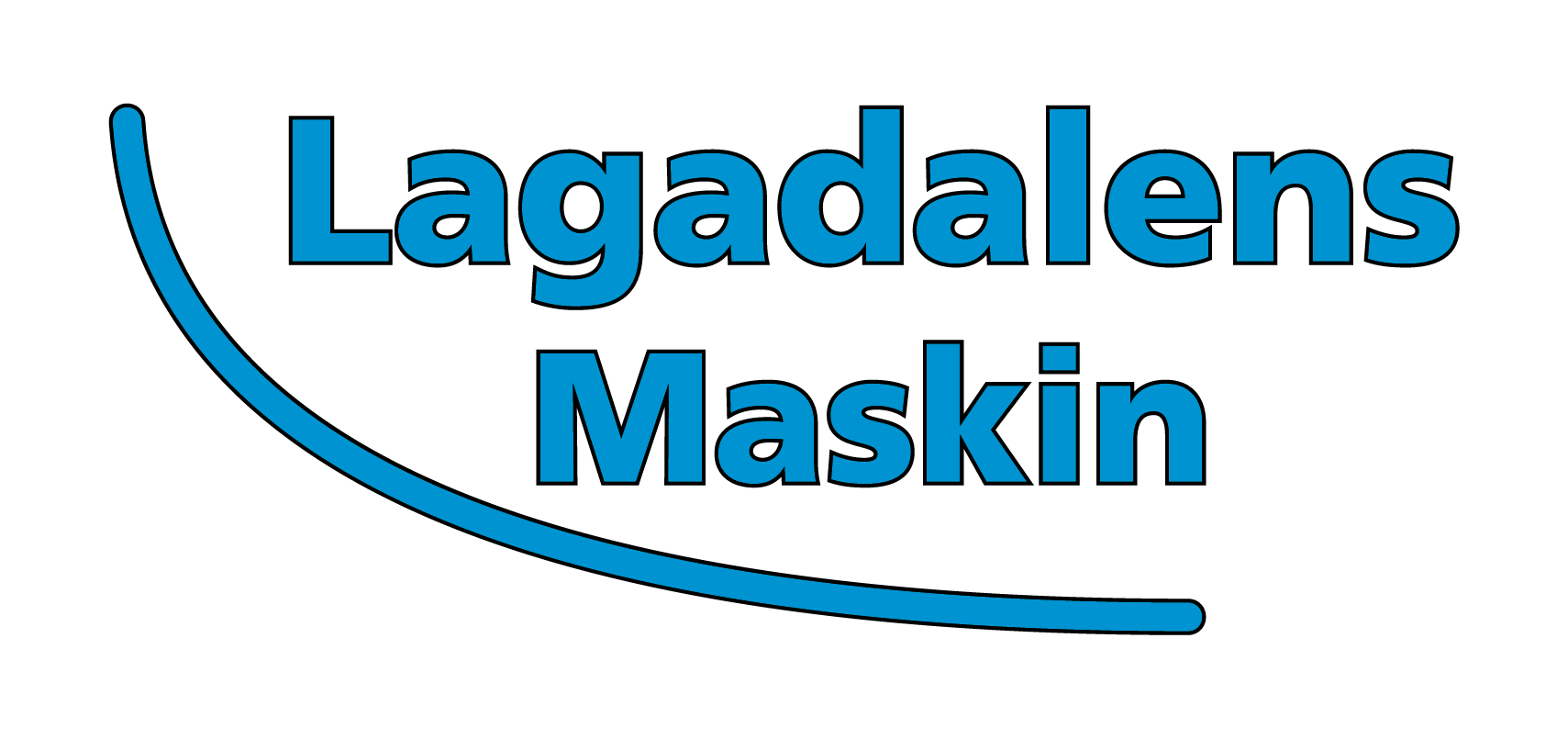 logo for Lagadalens Maskin Logotyp Blå Svart Outline