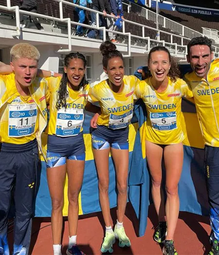 De svenska lagen på 10K på Finnkampen 2022.